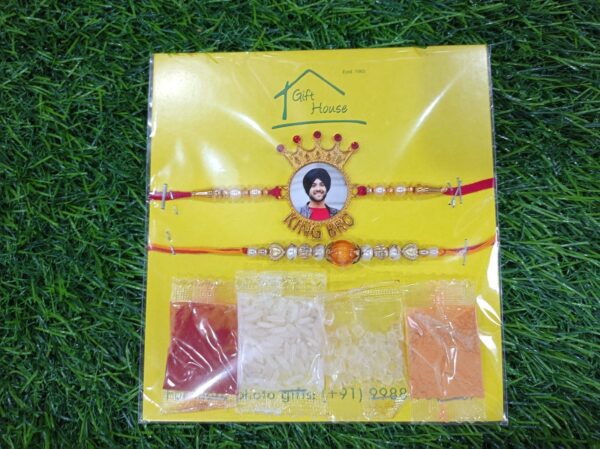 Fancy Metal Rakhi with Photo-3