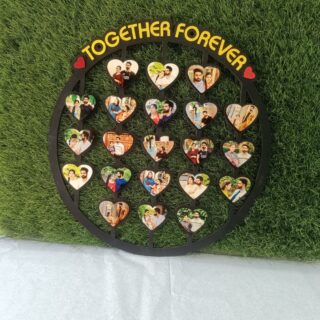 17X17 21 Photo Wooden Round Frame