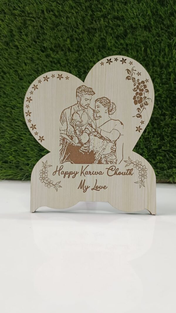 Karwa Chauth Wooden Engraving Frame Type 1