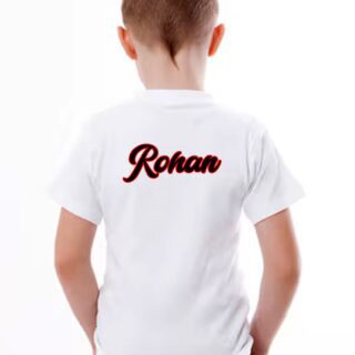 White Round Neck Half Sleeve T-Shirt Kids Sizes-Only Back
