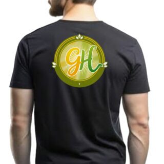 Black Round Neck Half Sleeves Adult Sizes With Logo Back A4