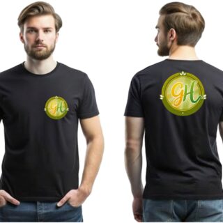 Black Round Neck Half Sleeves Adult Sizes With Logo Front Pocket & Back A4