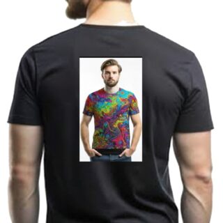 Black Round Neck Half Sleeves Adult Sizes With Photo Single Side