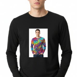 Black Round Neck Full Sleeves Adult Sizes With Photo Single Side