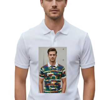 White Collar T-Shirt Half Sleeves With Photo+A4 Printing Single Side