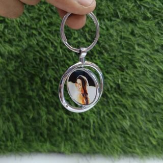 Double Sided Metal Rotatable Customizable Keyring